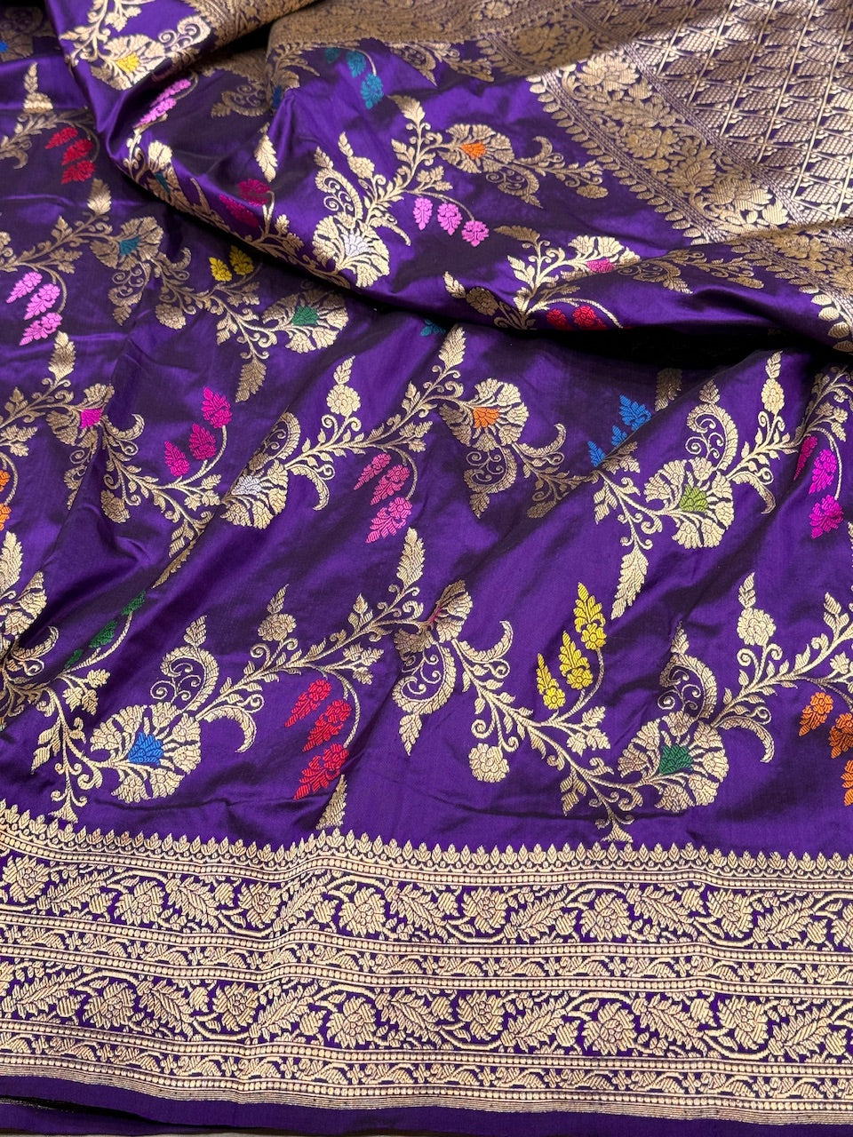 Purple Handwoven Pure Silk Saree