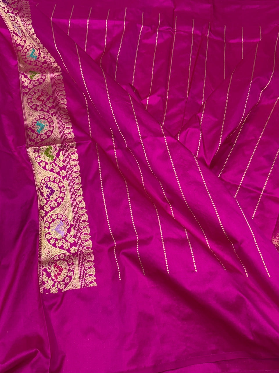 Rani Pink Handwoven Banarasi Pure Silk Saree