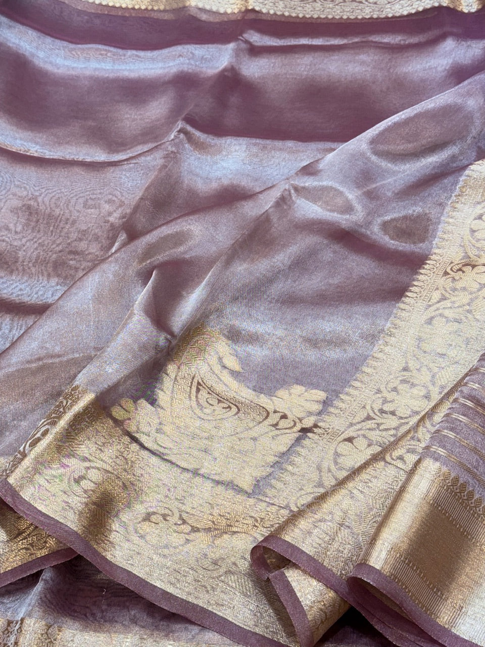 Rose Gold Pure Tissue Saree