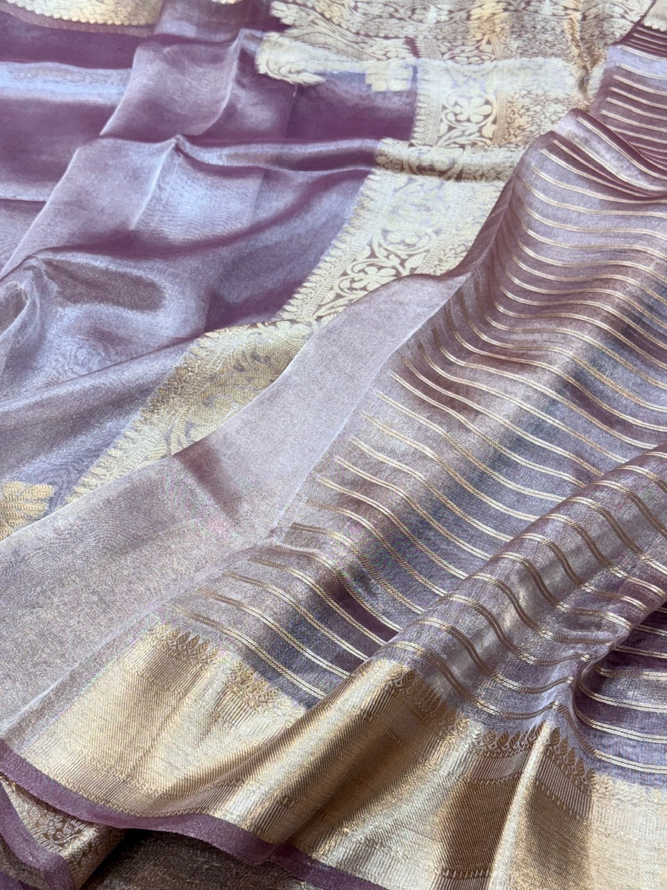 Rose Gold Pure Tissue Saree