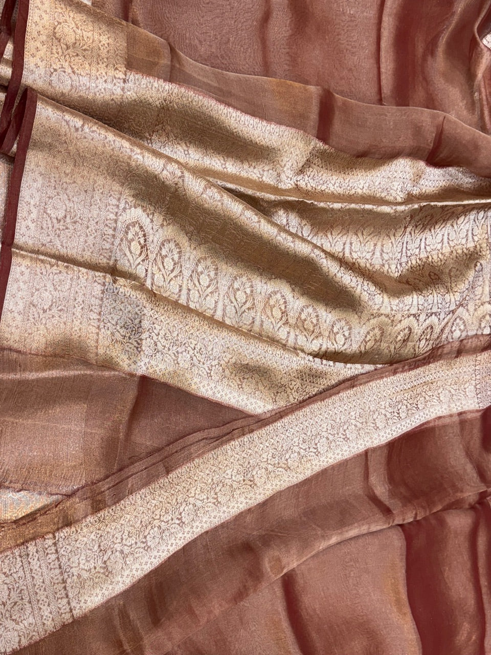 Brown Pure Tissue Saree