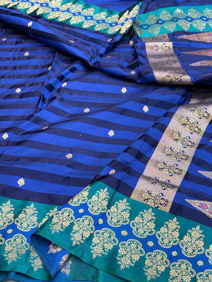 Handwoven Banarasi Satin Border Silk Saree