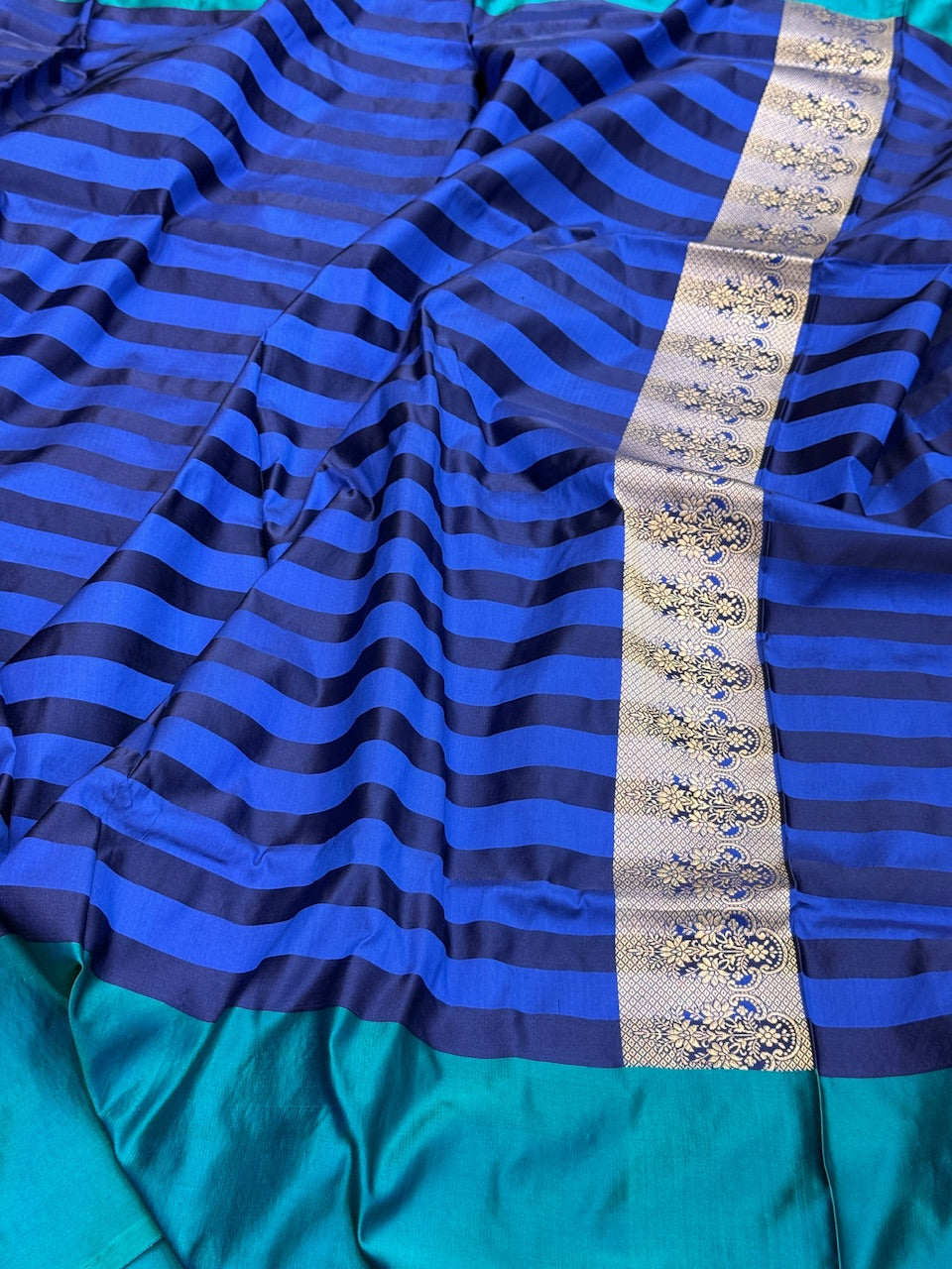 Handwoven Banarasi Satin Border Silk Saree