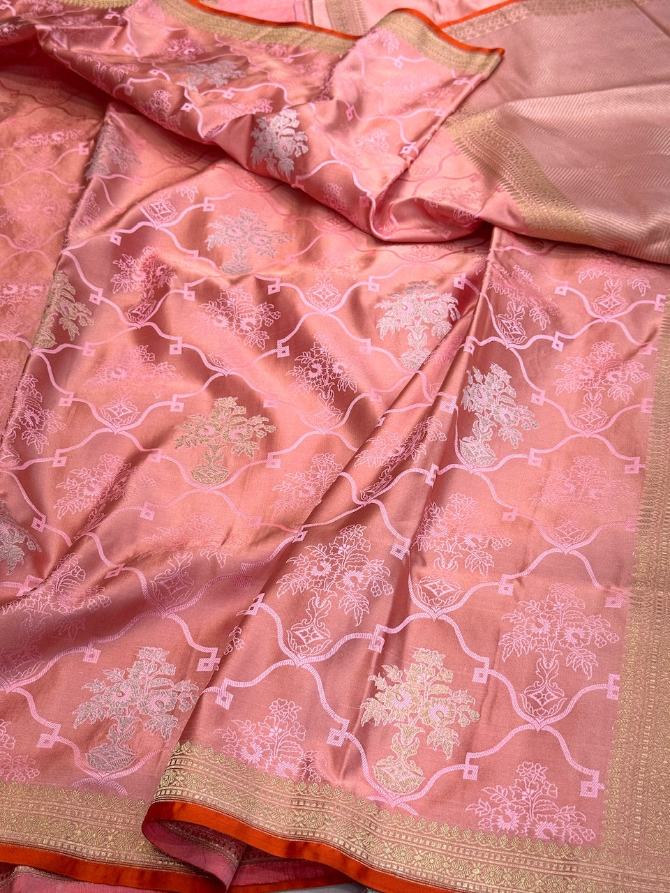 Handwoven Banarasi Satin Tanchoi Silk Saree