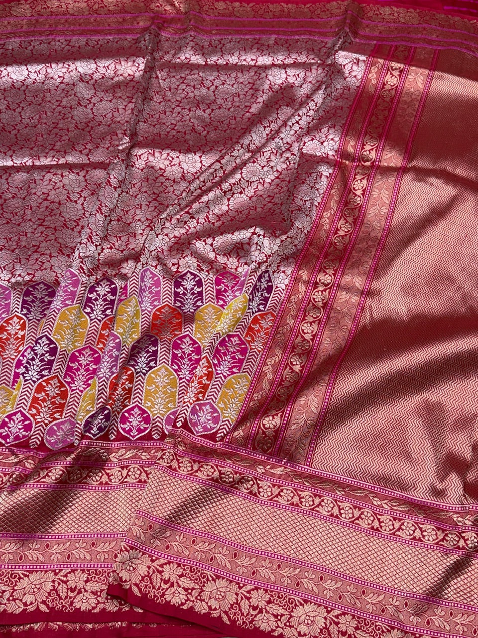 Red Handwoven Pure Banarasi Silk Saree