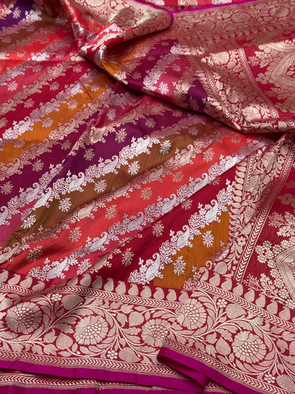 Red Rangkaat Handwoven Pure Banarasi Saree