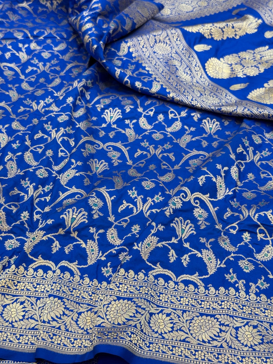 Blue Minakari Pure Silk Saree