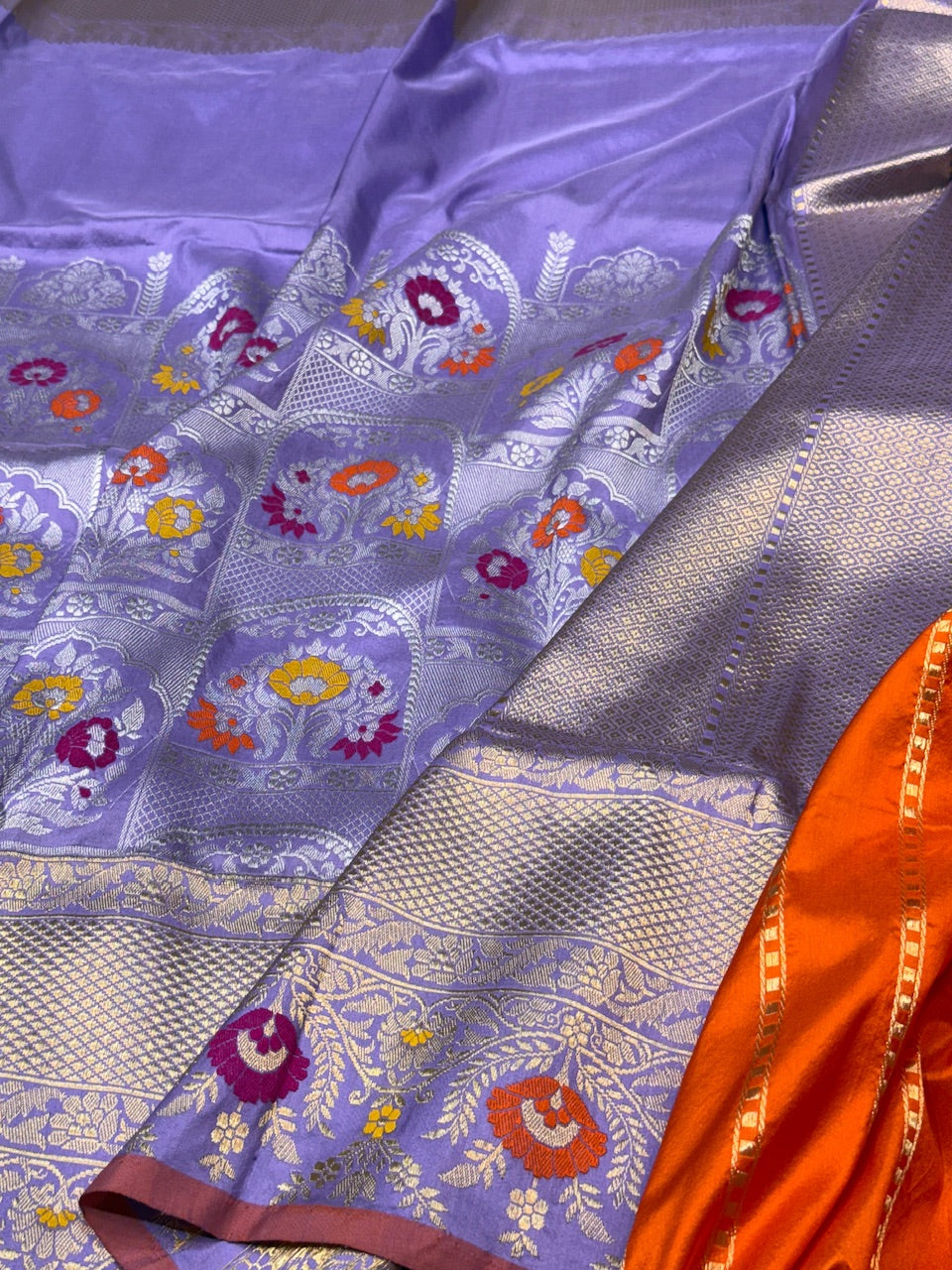 Lavender Handwoven Banarasi Pure Silk Saree