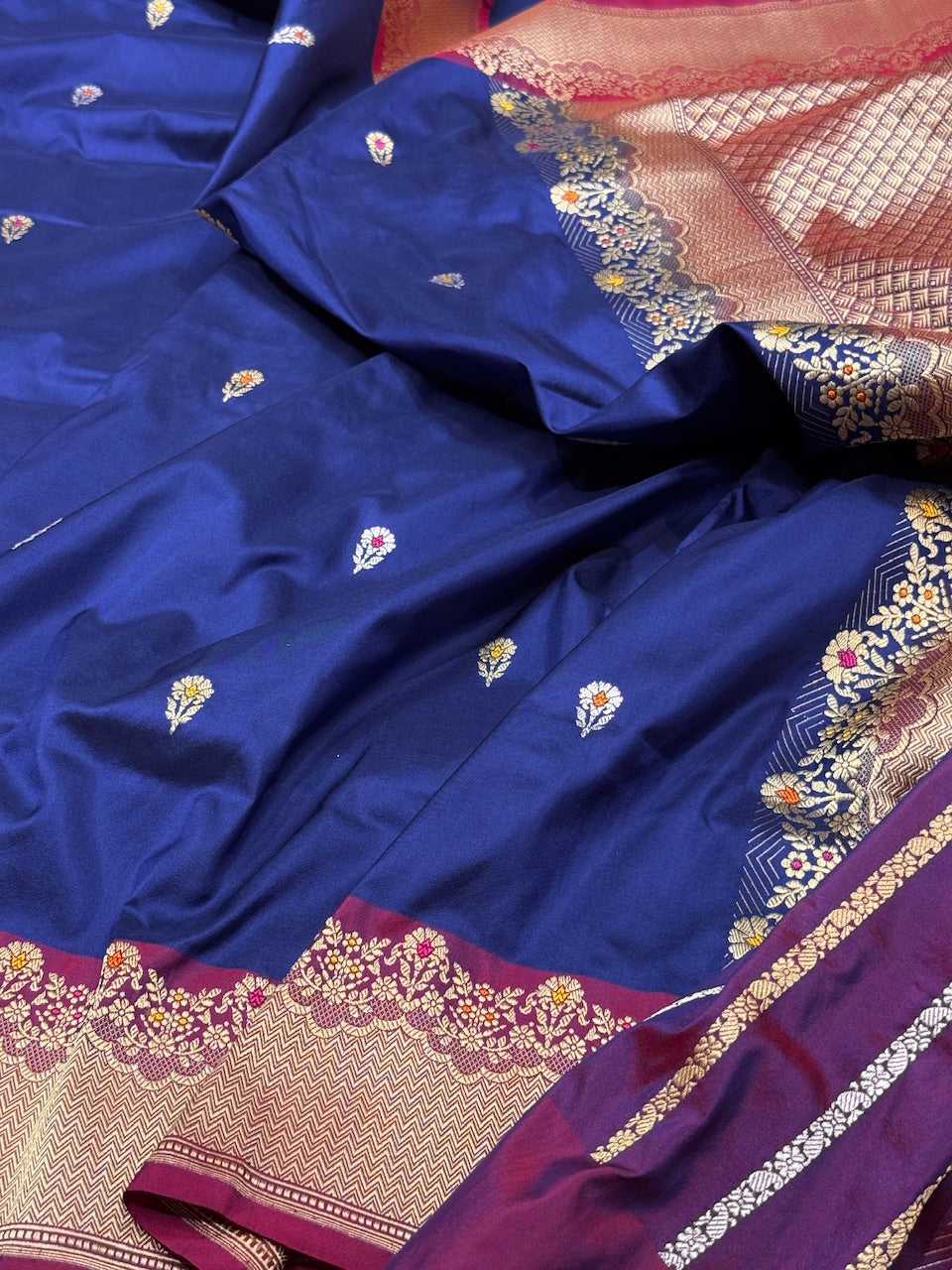 Royal Blue Handwoven Banarasi Pure Silk Saree