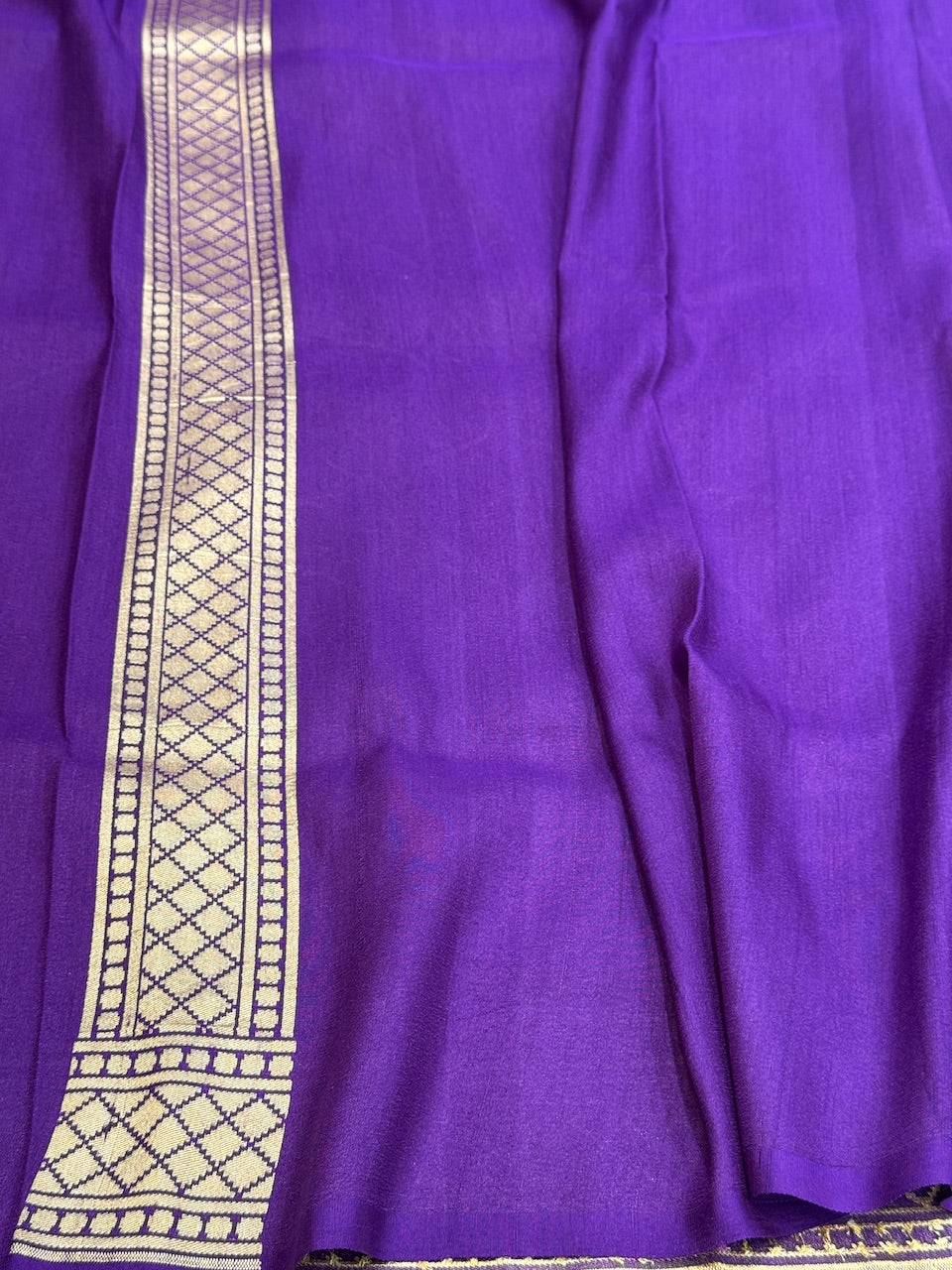 Purple Banarasi Pure Tussar Georgette Saree