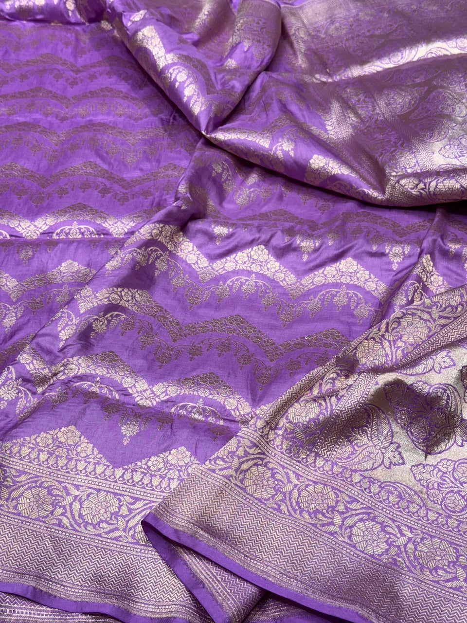 Lavender Pure Silk Saree