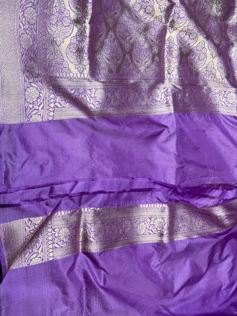 Lavender Pure Silk Saree