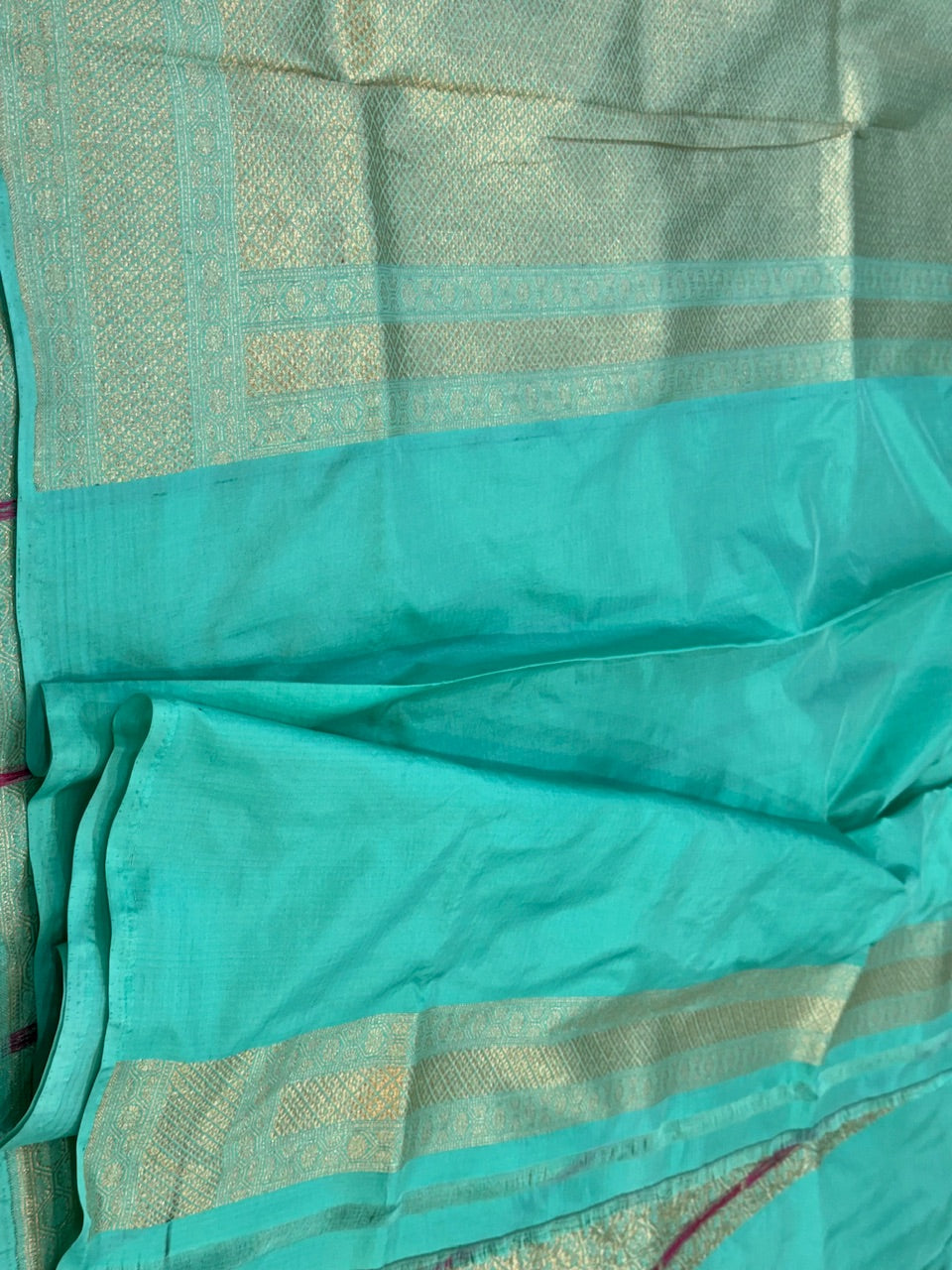 Sea Green Minakari Pure Brocade Silk Saree