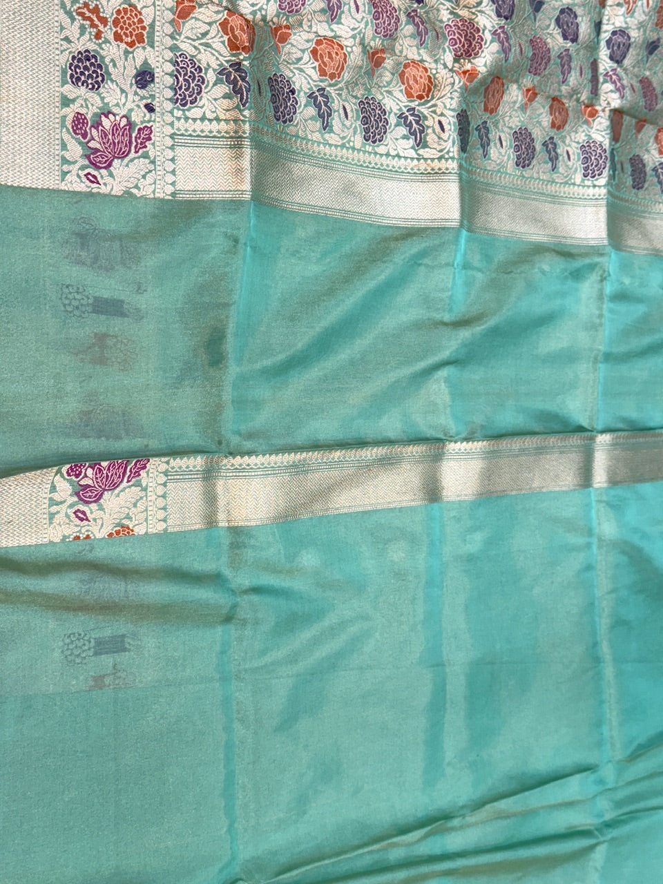 Sea Green Handwoven Pure Banarasi Tissue Saree