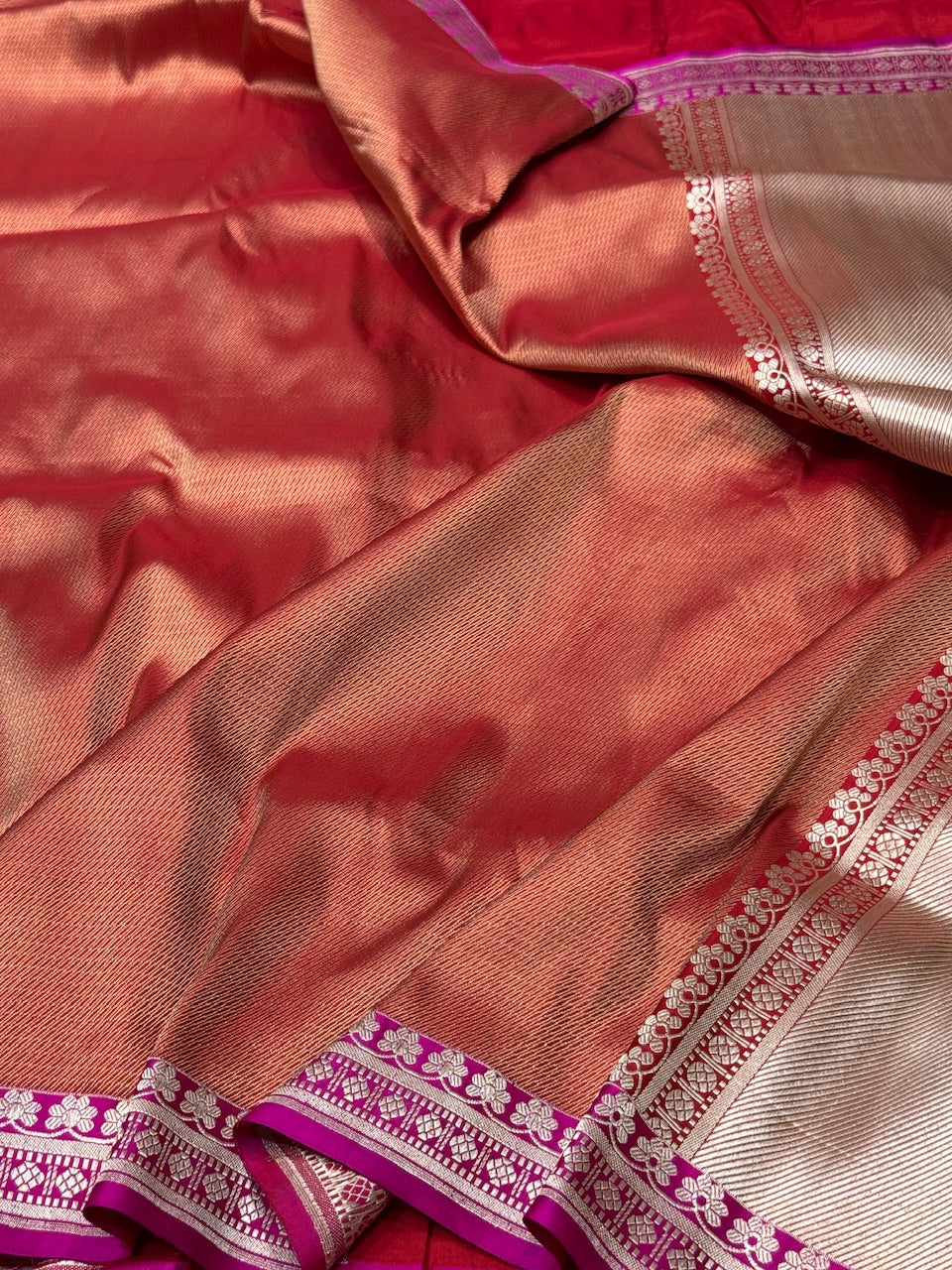 Red Handwoven Pure Silk Brocade Saree