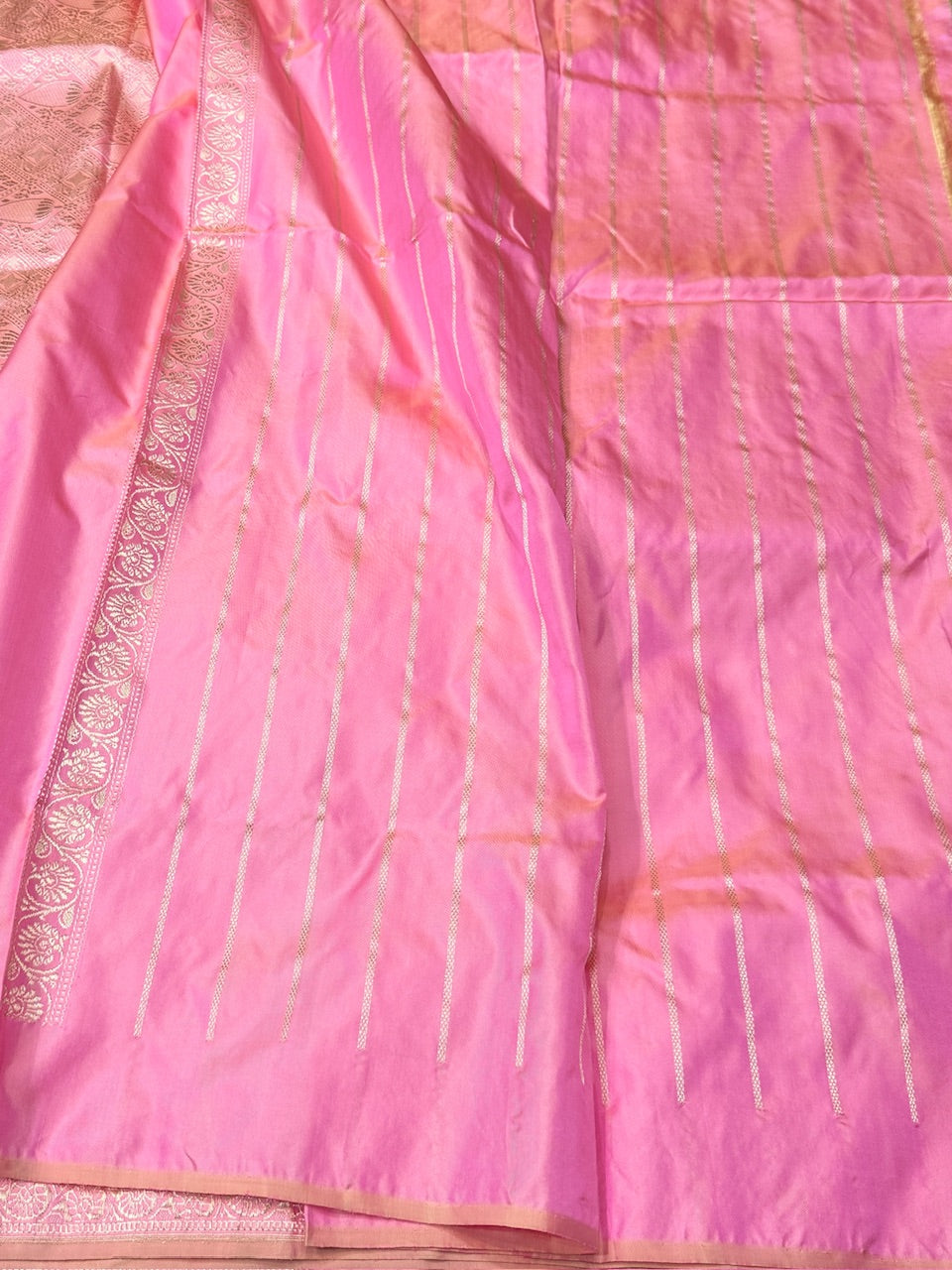 Baby Pink Ektara Handwoven Pure Banarasi Silk Saree