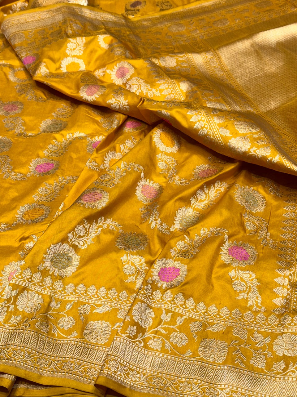 Yellow Handwoven Pure Silk Saree