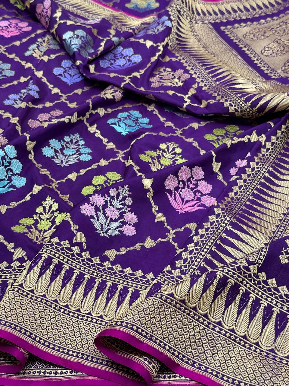 Purple Handwoven Banarasi Silk Saree