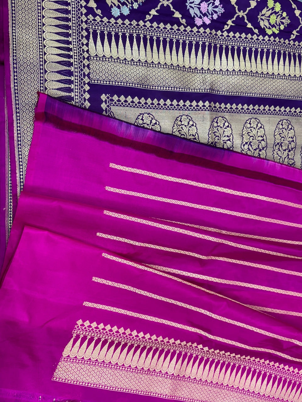 Purple Handwoven Banarasi Silk Saree