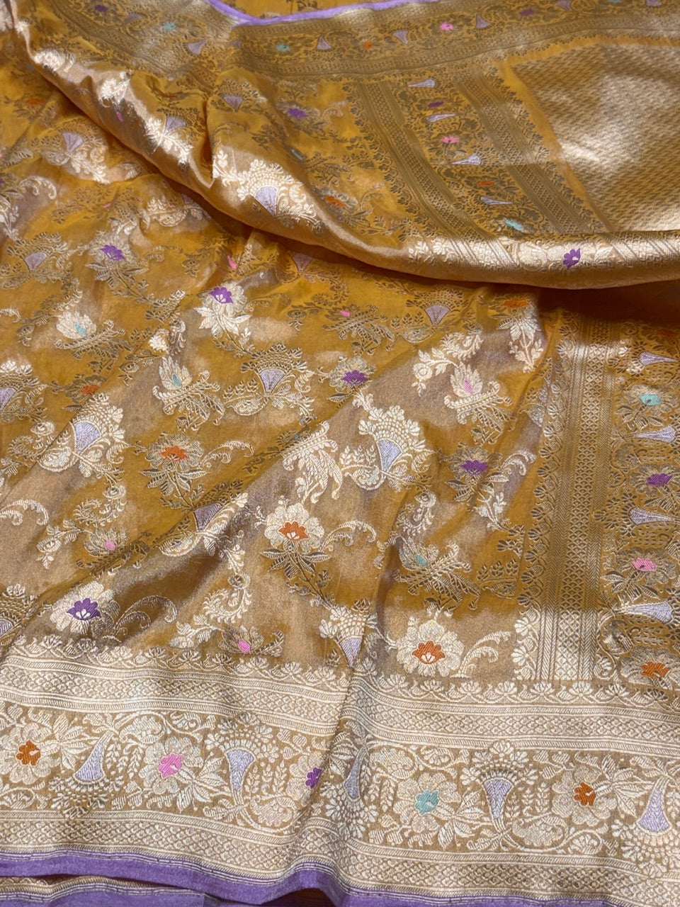 Handwoven Pure Katan Tissue Saree
