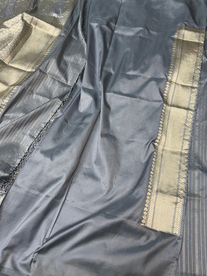 Grey Handwoven Pure Silk Saree
