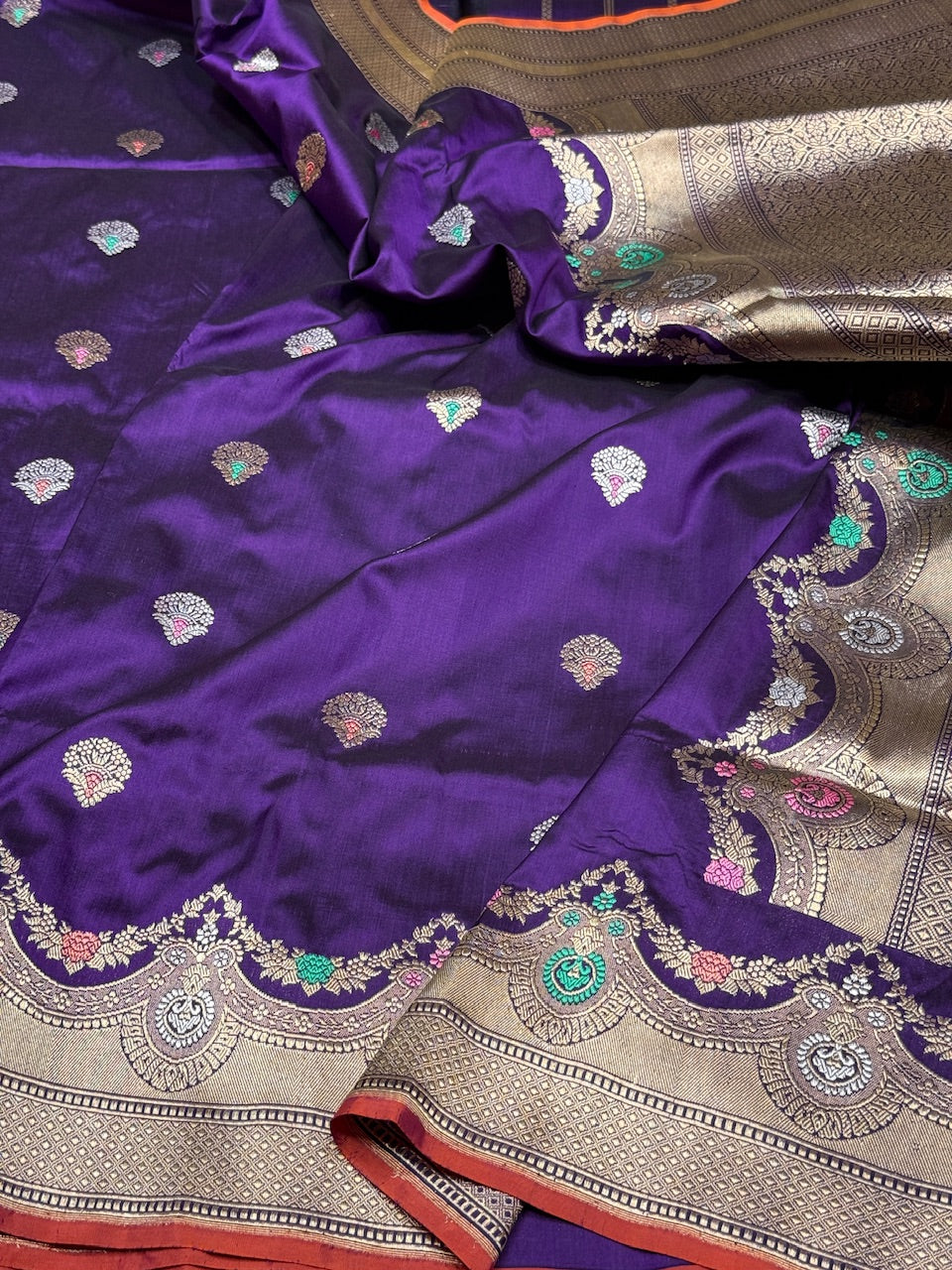 Purple Handwoven Banarasi Pure Silk Saree