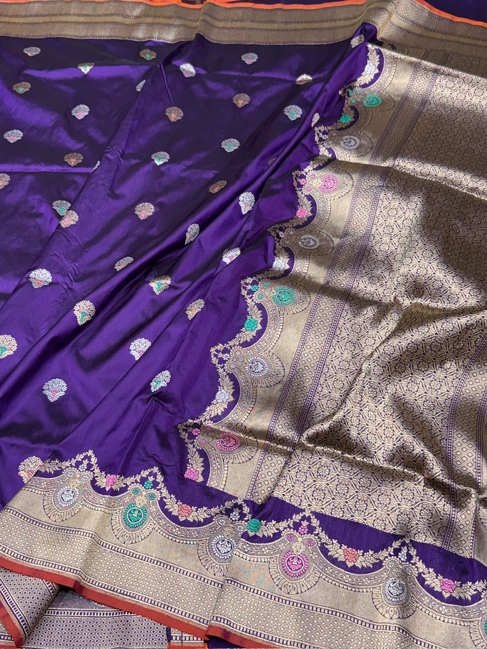 Purple Handwoven Banarasi Pure Silk Saree