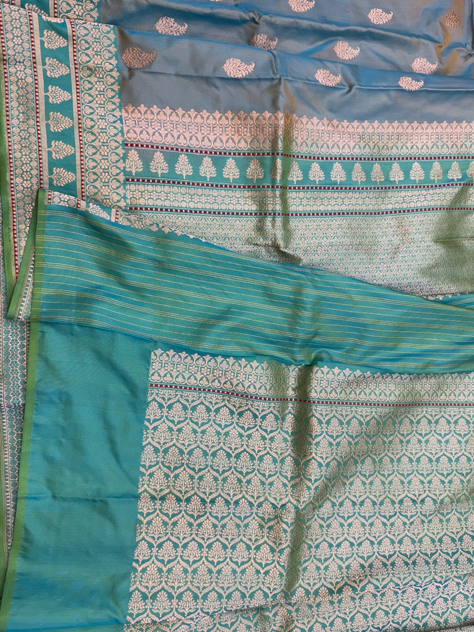 Sea Green Ektara Silk Handwoven Saree