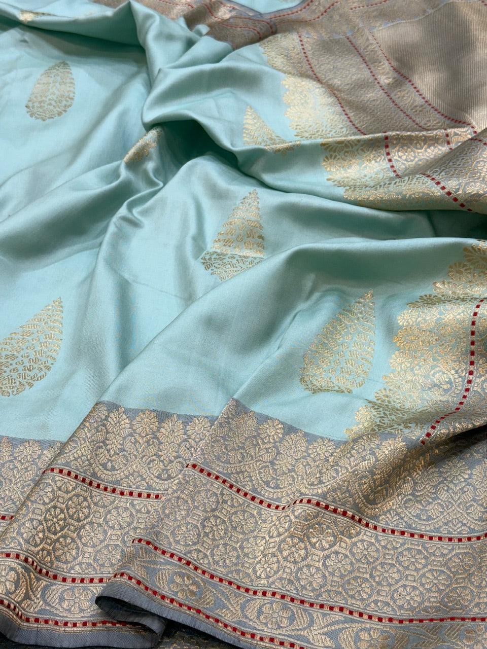 Powder Blue Ektara Silk Handwoven Saree