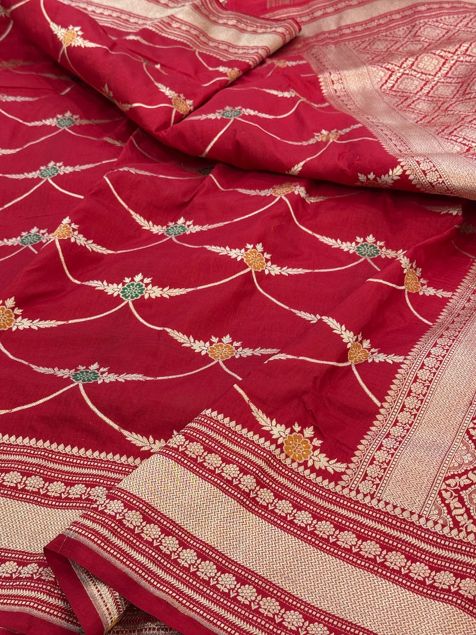 Red Minakari Pure Silk Saree