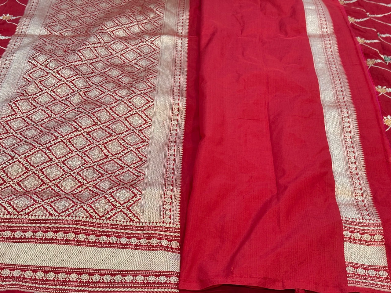 Red Minakari Pure Silk Saree