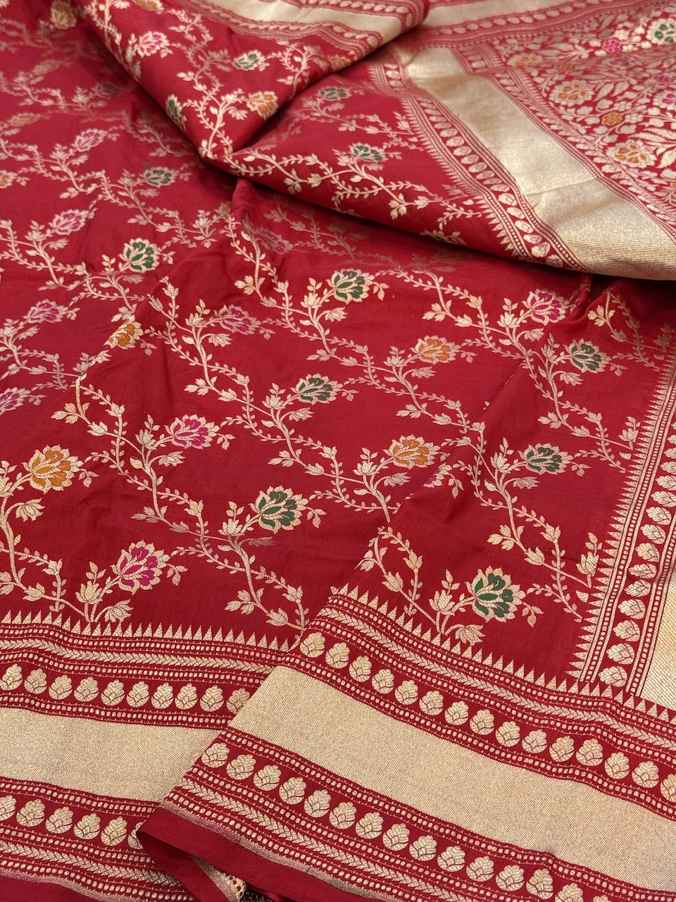 Red Minakari Pure Silk Saree