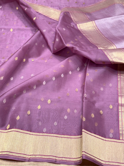 Gajiri Pink Handwoven Banarasi Pure Organza Saree