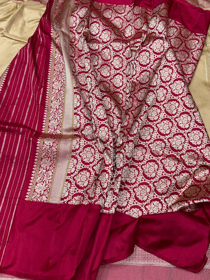 Beige Handwoven Banarasi Ektara Pure Silk Saree