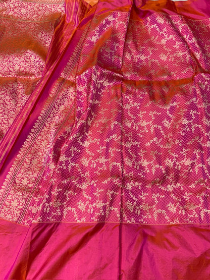 Powder Pink Handwoven Ektara Pure Silk Saree