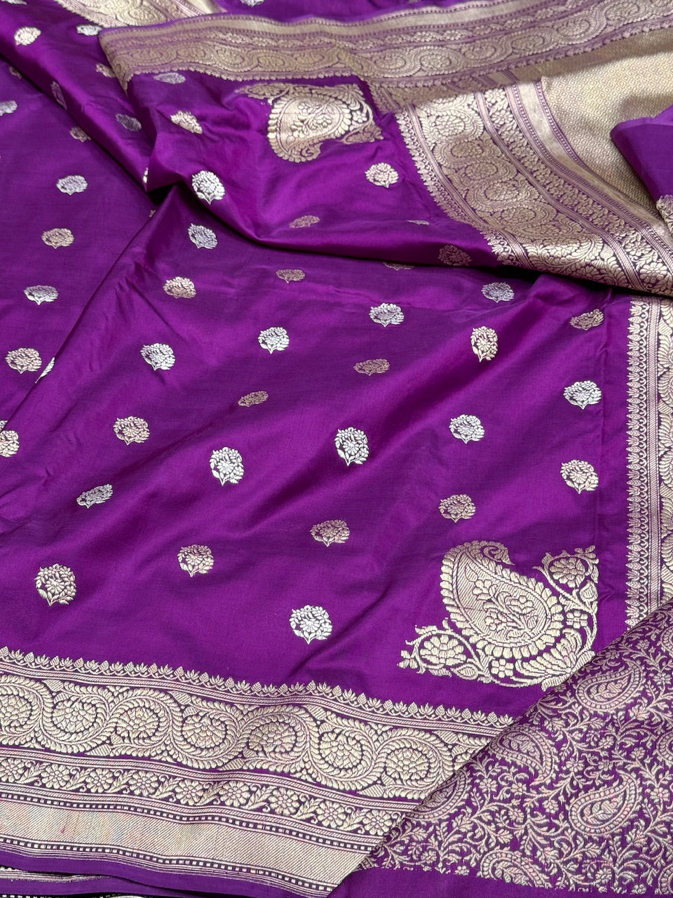 Purple Handwoven Banarasi Pure Silk Saree