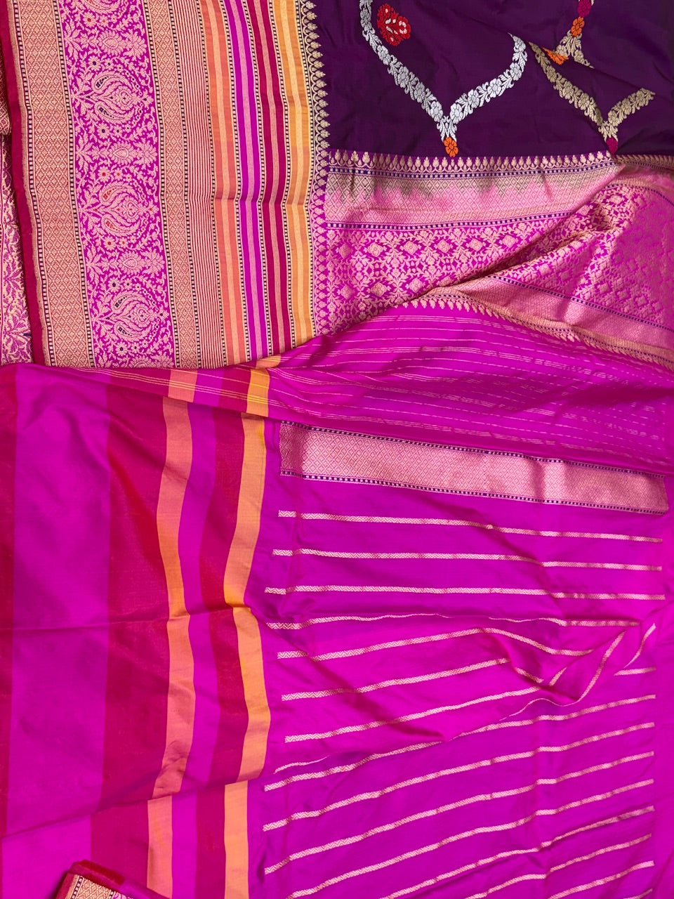 Magenta Ektara Silk Handwoven Saree