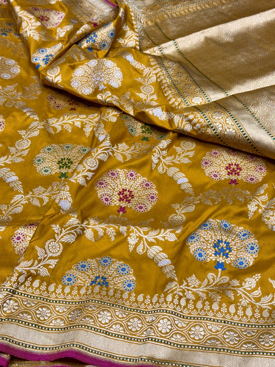 Yellow Handwoven Banarasi Saree