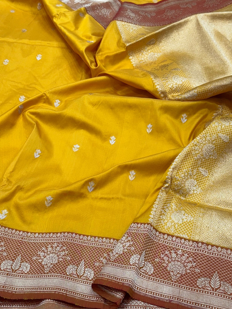 Yellow Handwoven Banarasi Silk Saree