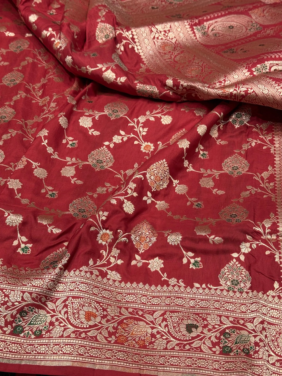 Red Minakari Pure Silk Saree