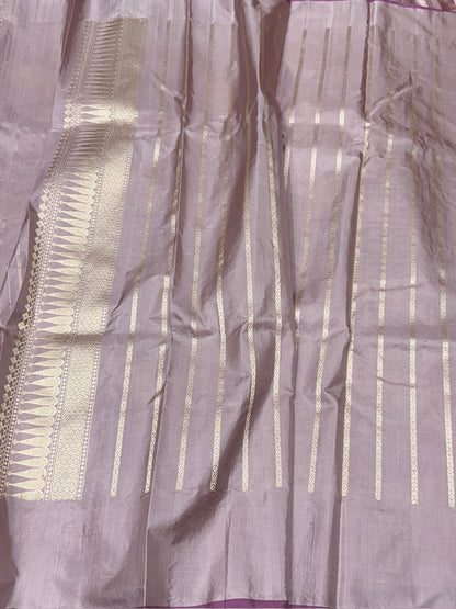 Lilac Handwoven Pure Banarasi Silk Saree