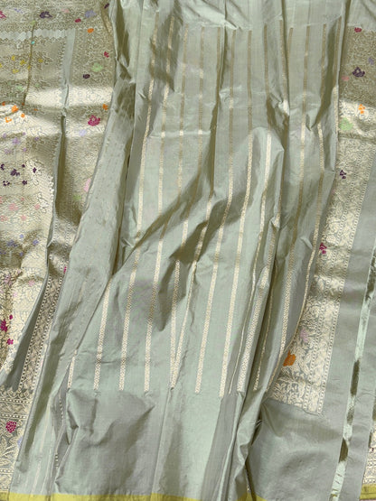 Pista Green Handwoven Pure Banarasi Silk Saree