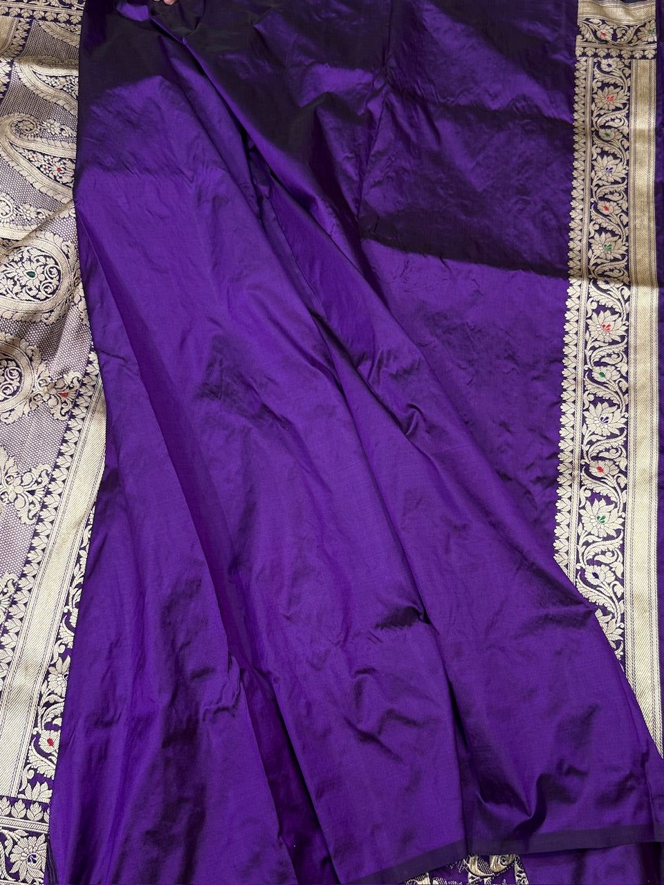 Purple Handwoven Pure Banarasi Silk Saree