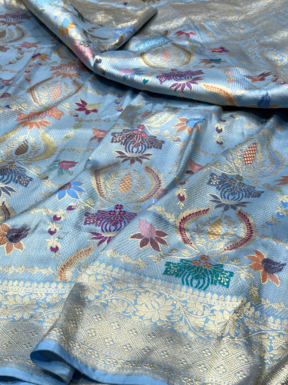 Rani Pink Handwoven Pure Silk Brocade Saree