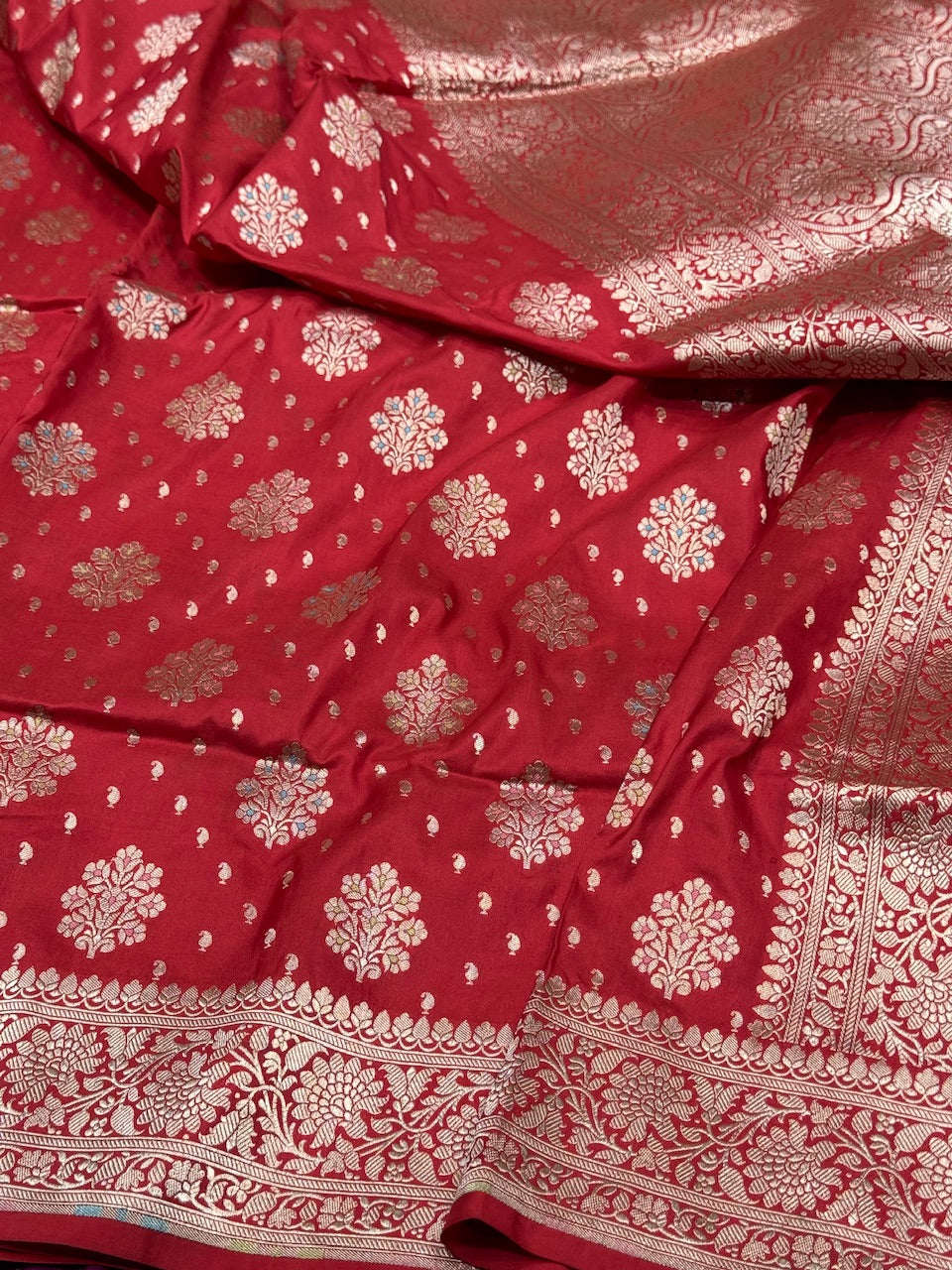 Red Sona Rupa Pure Silk Saree