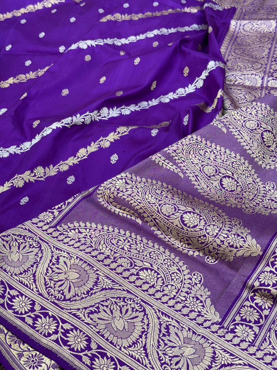 Purple Handwoven Banarasi Silk Saree