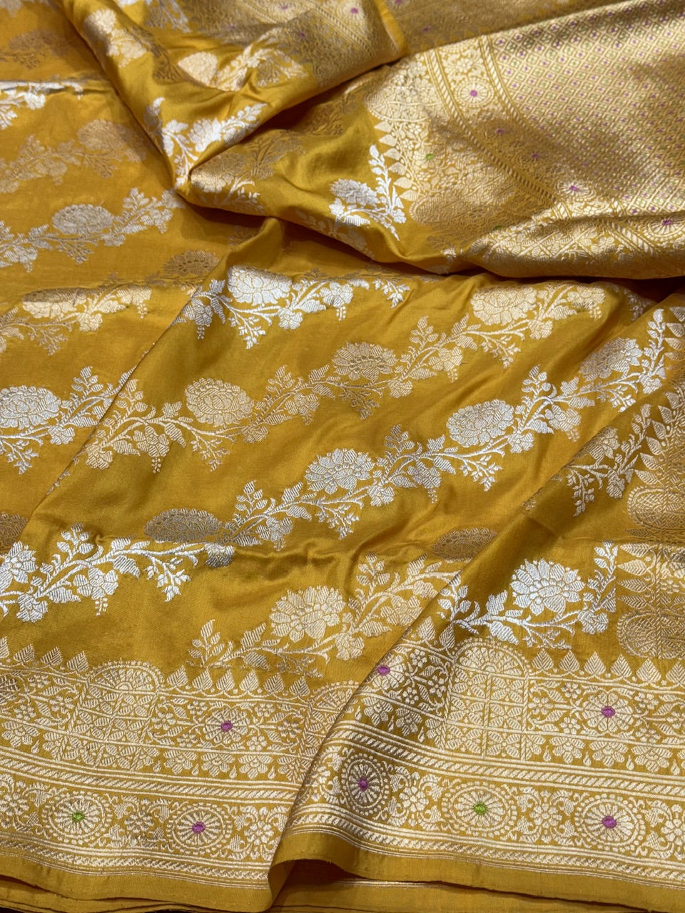 Yellow Handwoven Banarasi Silk Saree