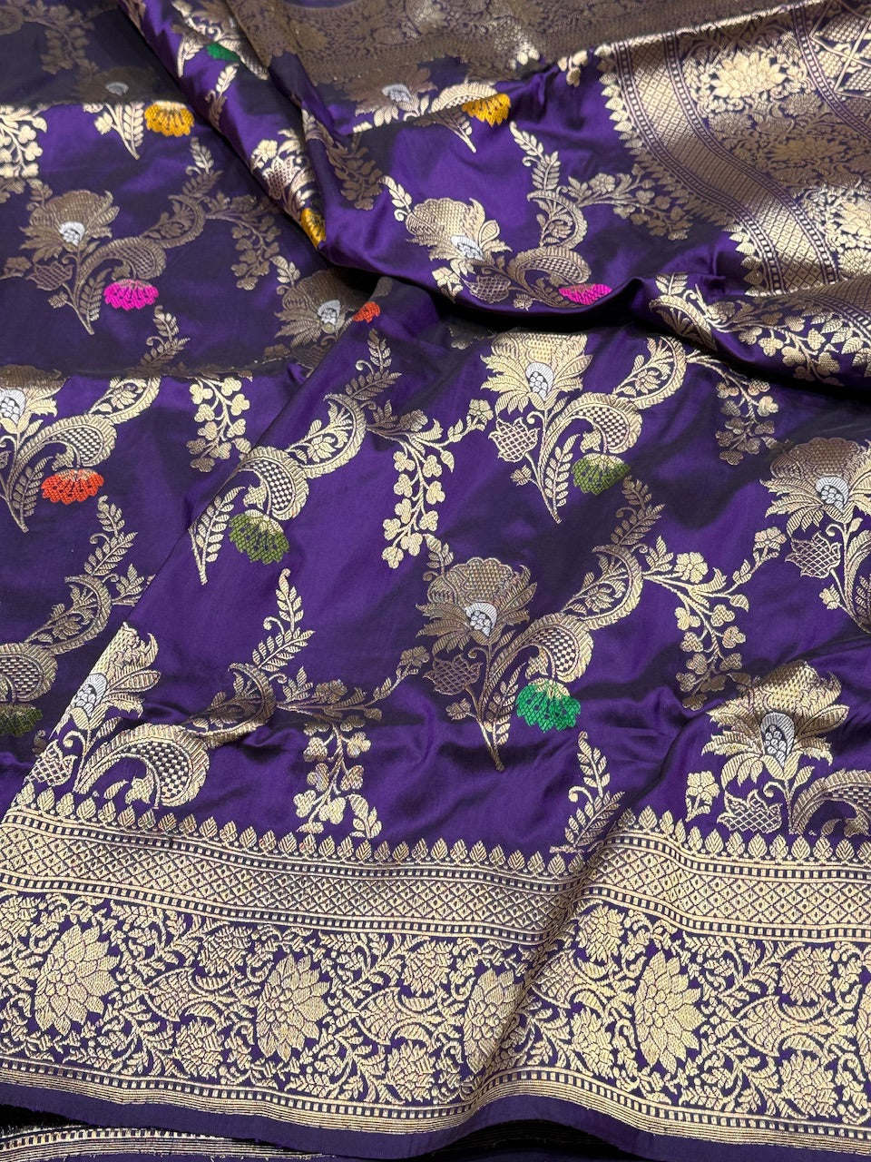 Purple Handwoven Banarasi Silk Saree