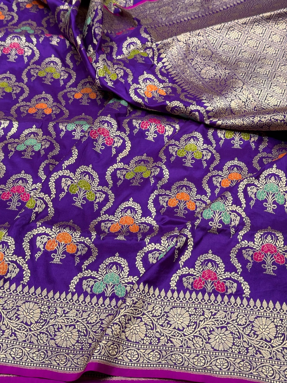 Purple Handwoven Banarasi Silk Saree