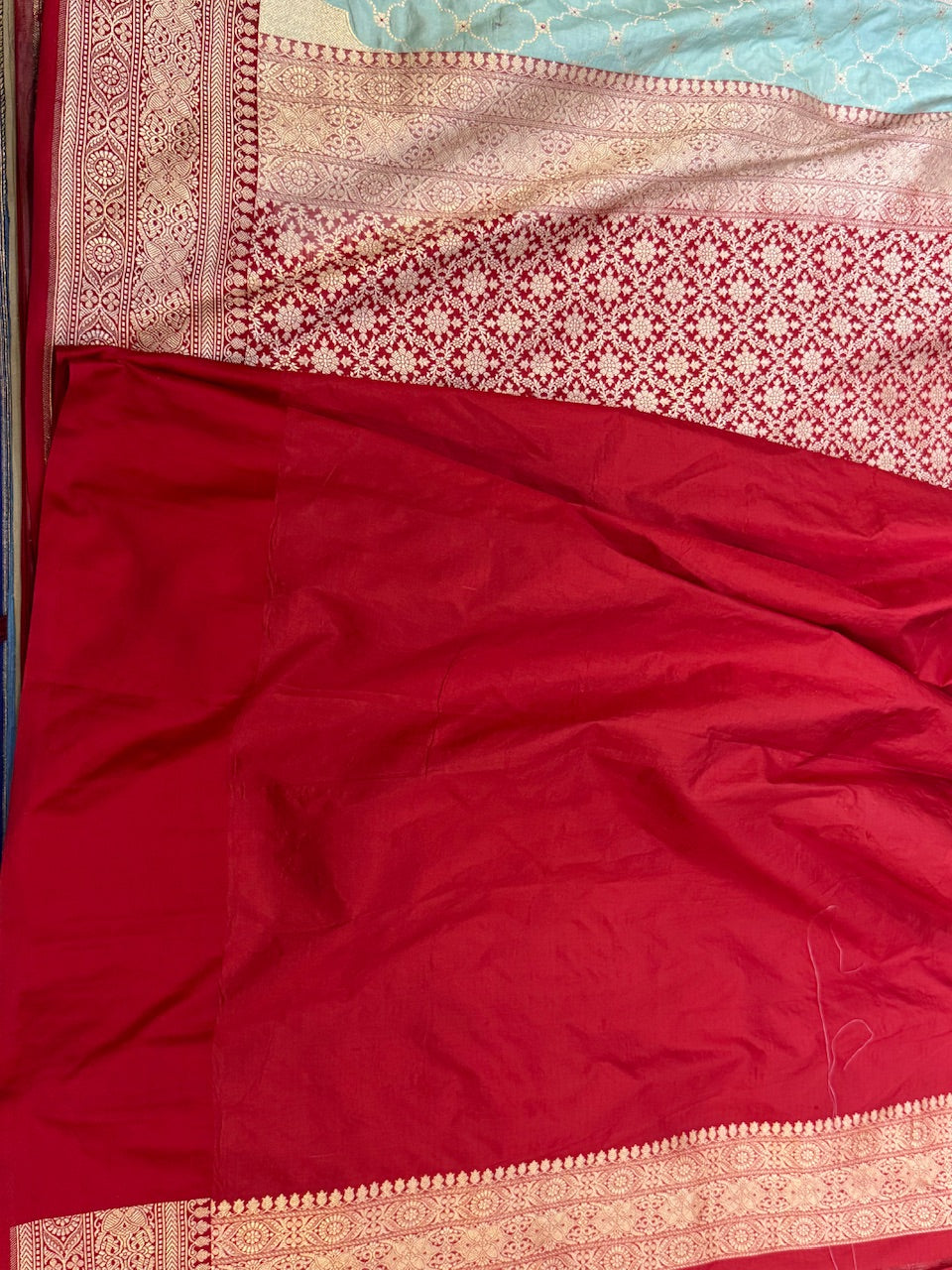 Multicolour Banarasi Pure Silk Saree – Cutwork Weave in 100% Pure Katan Silk